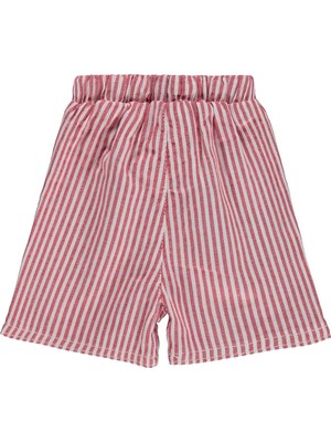 Civil Baby Çizgili 6-18 Ay Şort - Kırmızı 12-18 Ay