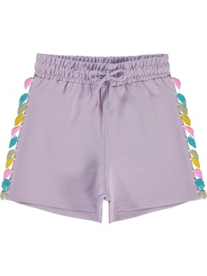 Civil Girls Püsküllü 6-9 Yaş Şort - Lila 8-9 Yaş