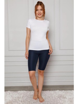 Marsilyan Microfiber Diz Üstü Tayt Lacivert