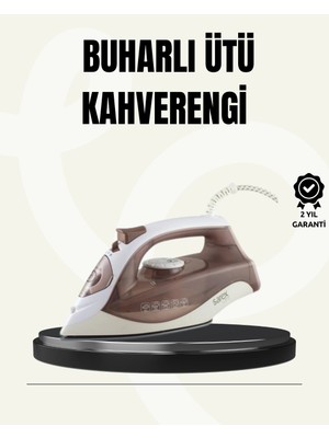 Marsilyan Buharlı Ütü 2200W Seramik Taban 300 ml Kahverengi Dikey Ütüleme