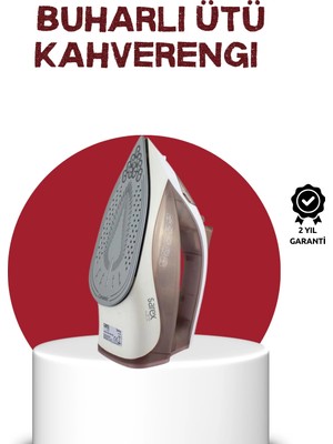 Marsilyan Seramik Tabanlı Buharlı Ütü 2200W Dikey Ütüleme 300ML Kahverengi