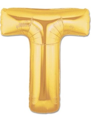 MiraLive Altın Sarısı Folyo T Harfi Balon 1 Metre