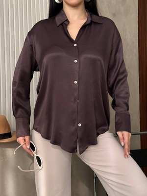 Dima Kadın Uzun Kollu Saten Gömlek