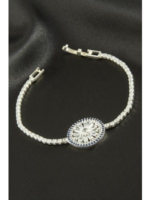 Zero Land Techmrt Yuvarlak Zirkon Taşlı Çocuk Bileklik 16 cm - Gümüş Rengi