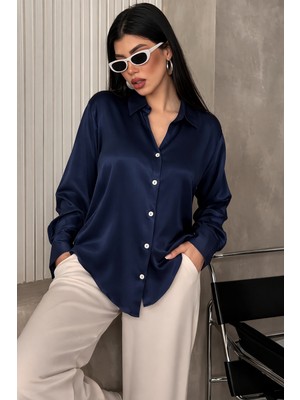 Dima Kadın Uzun Kollu Saten Gömlek