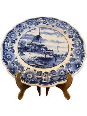 Hollanda Delfts Porselen Duvar Tabağı Tabak 28 cm Çapında - ER9P8RE