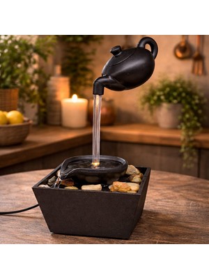 Kaymak Home LED Demlik Tasarımlı Şelale Süs Havuzu