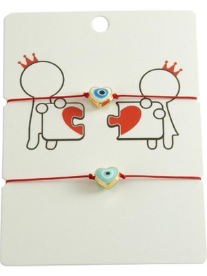 Zero Land Techmrt Kalp Nazar Ip Bileklik 2 Adet - Kırmızı