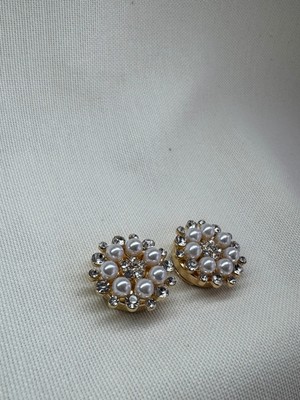 Incili Taşlı Cufflink (Düğme Broşu)
