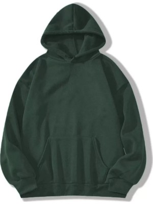 MiraLive 3 Iplik Pamuklu   Kapşonlu Sweetshirt - Haki