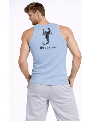 Erkek Spor Fitilli Kaşkorse Arka Basklı Atlet 3'lü Set Mint Yeşili-Pembe-Bebek Mavisi