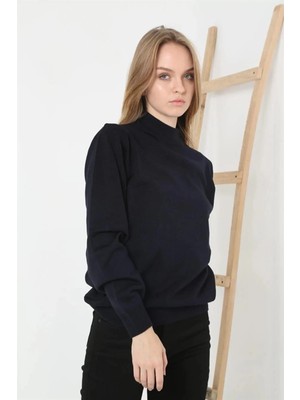 MiraLive Yarım Balıkçı Yaka Triko Kazak - Lacivert