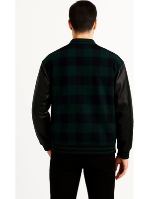 Zenvia Kolları Suni Deri Içi Astarlı Oduncu Kolej Içi Ceket - Haki