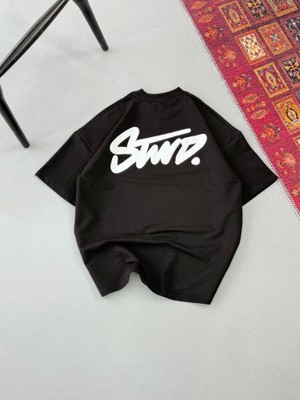 Zenvia Erkek Baskılı Oversize T-Shirt - Siyah