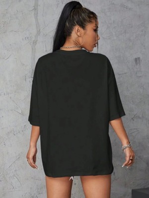 Zenvia Baskılı Oversize T-Shirt - Siyah