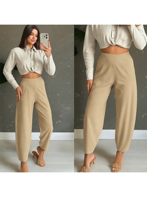 Zenvia Kadın Yüksek Bel Krep Pantolon