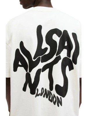 Zenvia Erkek Baskılı Oversize T-Shirt - Beyaz