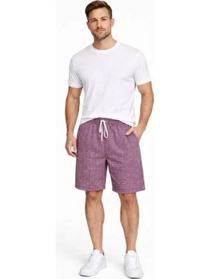 Zenvia Erkek Pötikareli Şort – Beli Lastikli Bağcıklı, Cepli, Rahat Kesim Günlük Yazlık Şort - G