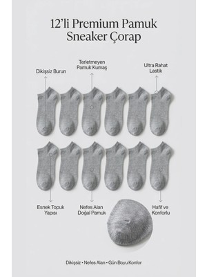 Katia & Bony Unisex 12'li Basic Step Çorap Gri