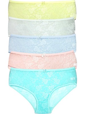 5 Adet Kadın Komple Tül Dantel Bato Külot