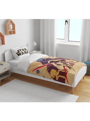 Sarel Group Starwars Baskılı 3D Tek Kişilik Çarşafsız Nevresim Takımı