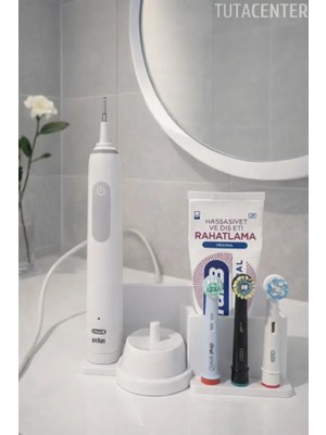 Şarjlı Diş Fırçası Standı – 3 Başlık + 1 Fırça + 1 Şarj Standı Yuvası + 1 Macunluk