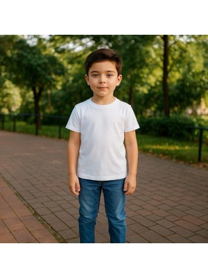 Windy Island Erkek Çocuk Bisiklet Yaka %100 Pamuk Basic Kısa Kollu T-Shirt