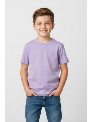 Windy Island Erkek Çocuk Bisiklet Yaka %100 Pamuk Basic Kısa Kollu T-Shirt