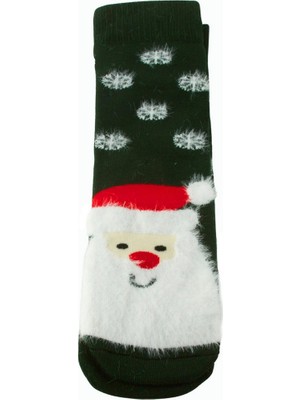 Zero Land Techmrt Noel Baba Yılbaşı Kalın Penye Çorap - Yeşil