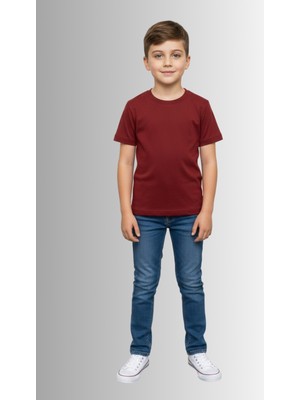 Windy Island Erkek Çocuk Bisiklet Yaka %100 Pamuk Basic Kısa Kollu T-Shirt