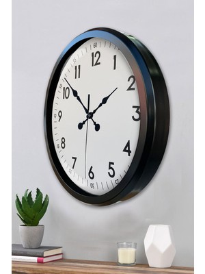 MiraLive Black Classic 52 cm Metal Modern ve Şık Duvar Saati