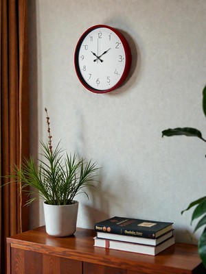 MiraLive 36 cm Standart Kırmızı Duvar Saati