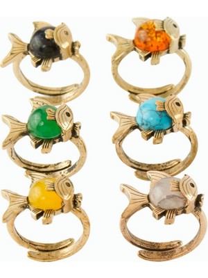 Zero Land Techmrt Balık Doğaltaşlı Otk Yüzük - Akik