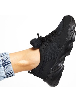 Tonny Black Tonnyblack Unisex Spor Ayakkabı Siyah Zyp Suni Deri Yüksek Topuklu Platform Taban