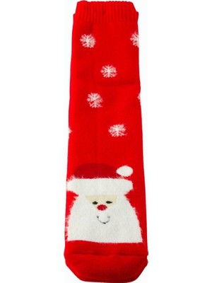 Zero Land Techmrt Noel Baba Yılbaşı Kalın Penye Çorap - Kırmızı