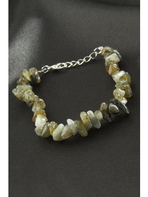 Zero Land Techmrt Labrodorit Kırık Doğaltaş Bileklik - Yeşil