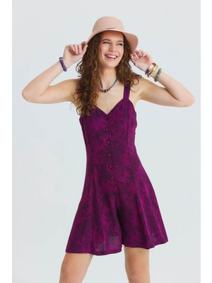 Los Banditos Ince Askılı Düğme Detaylı Yazlık Tulum