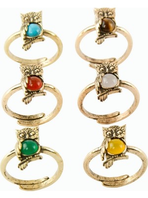 Zero Land Techmrt Baykuş Doğaltaşlı Otk Yüzük - Sarı Akik