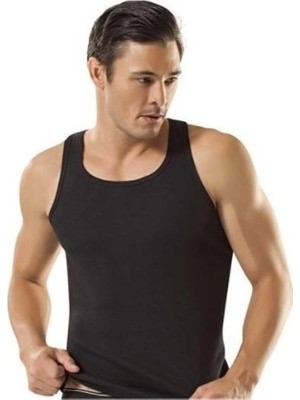 Tutku 0118 Erkek Ribana Sporcu Atlet Siyah 6'lı Paket Esnek Kumaş ve Ter Emici Özellik