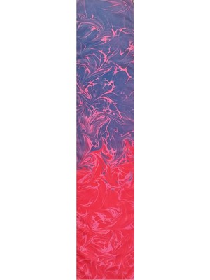 ElifEbru Exclusive Handicrafts Ebru Sanatı El Yapımı Ipek Kadın Fular Pembe Lacivert Turuncu  Ogf 104