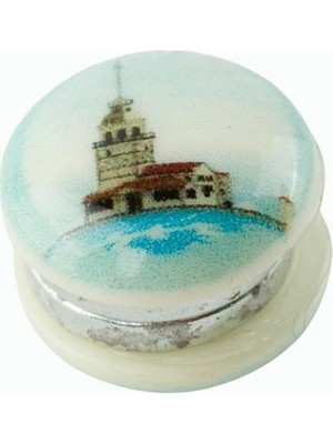 Zero Land Techmrt Kız Kulesi Kupa Eşarp Mıknatısı 1 Adet - Beyaz