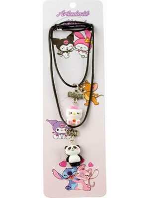 Zero Land Techmrt Panda  Arkadaşlık Kolyeleri (Çift Kolye) - Beyaz