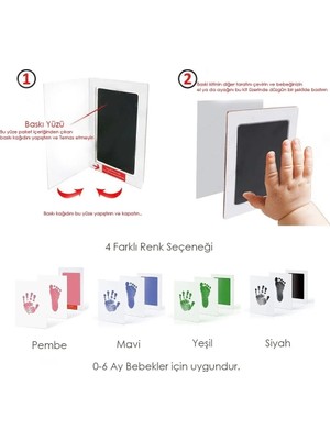 MiraLive Bebek El ve Ayak Izi Anı Seti - Mürekkepsiz Güvenli Baskı Kiti ve Çerçeve