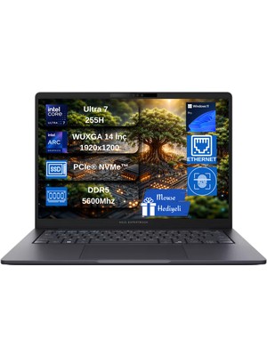 Asus Expertbook B5 B5405CCA Intel® Core™ Ultra 7 255H Aı 32GB Ddr5 2tb SSD Intel® ARC140T™ Graphics 14"inç Wuxga (1920X1200) IPS 300NITS Windows 11 Pro Taşınabilir Bilgisayar B5405CCAU716512B0DEX13