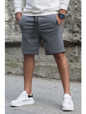Madmext Füme Erkek Regular Fit Şort 4842 %85 Pamuk %15 Polyester Desenli Rahat Kesim
