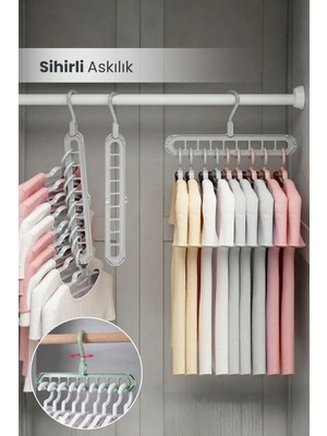 Orvila Sihirli Elbise Askısı 9 Gözlü Akıllı Askı Sihirli Askılık