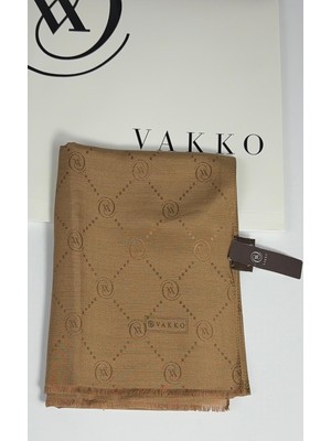 Vakko Pamuk Ipek Şal - 68 x 200 - 6356 Fındık Kahve