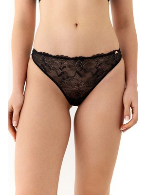 Amarelle Roma Siyah Dantelli String Külot