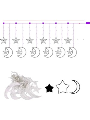 Zero Land Techmrt Ramazan Için Hilal Yıldız Işık Zinciri Yanıp Sönen ve Sabit Modlu