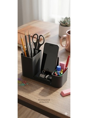 3dproga 3D Baskılı Telefon Standlı Masa Organizer 20X10X10CM